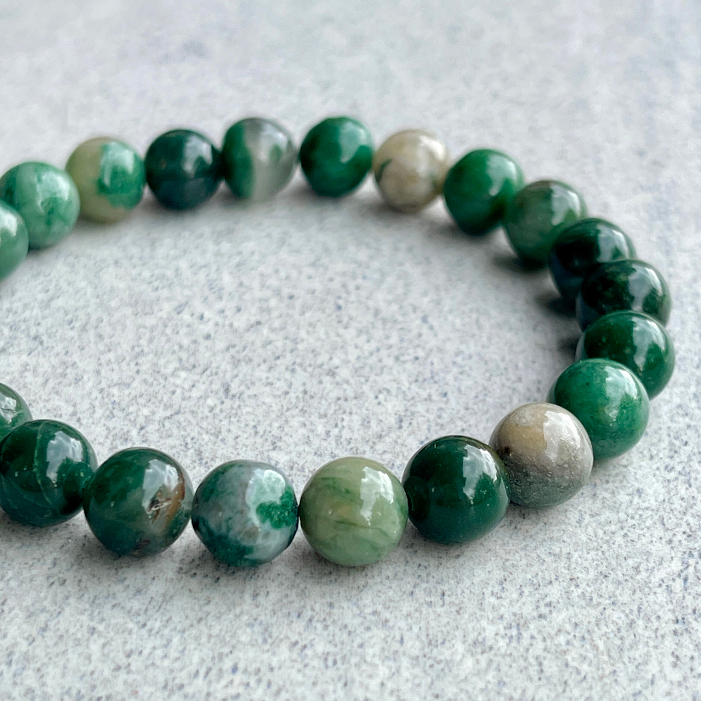 African Green Jade Beaded Bracelet