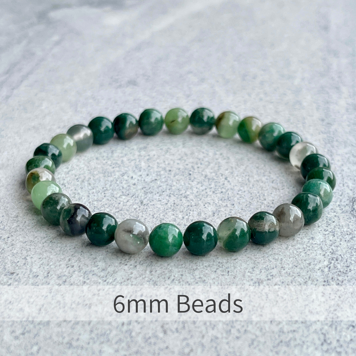 African Green Jade Beaded Bracelet