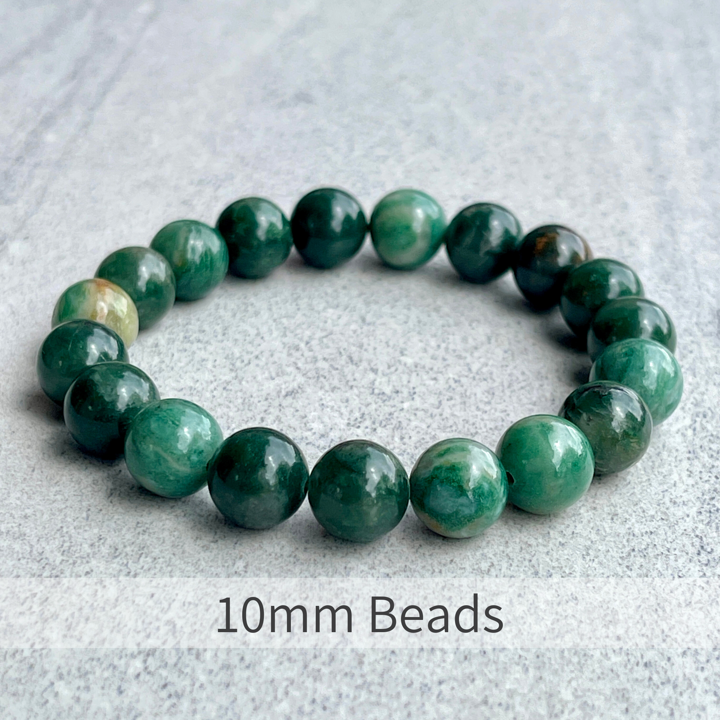 African Green Jade Beaded Bracelet