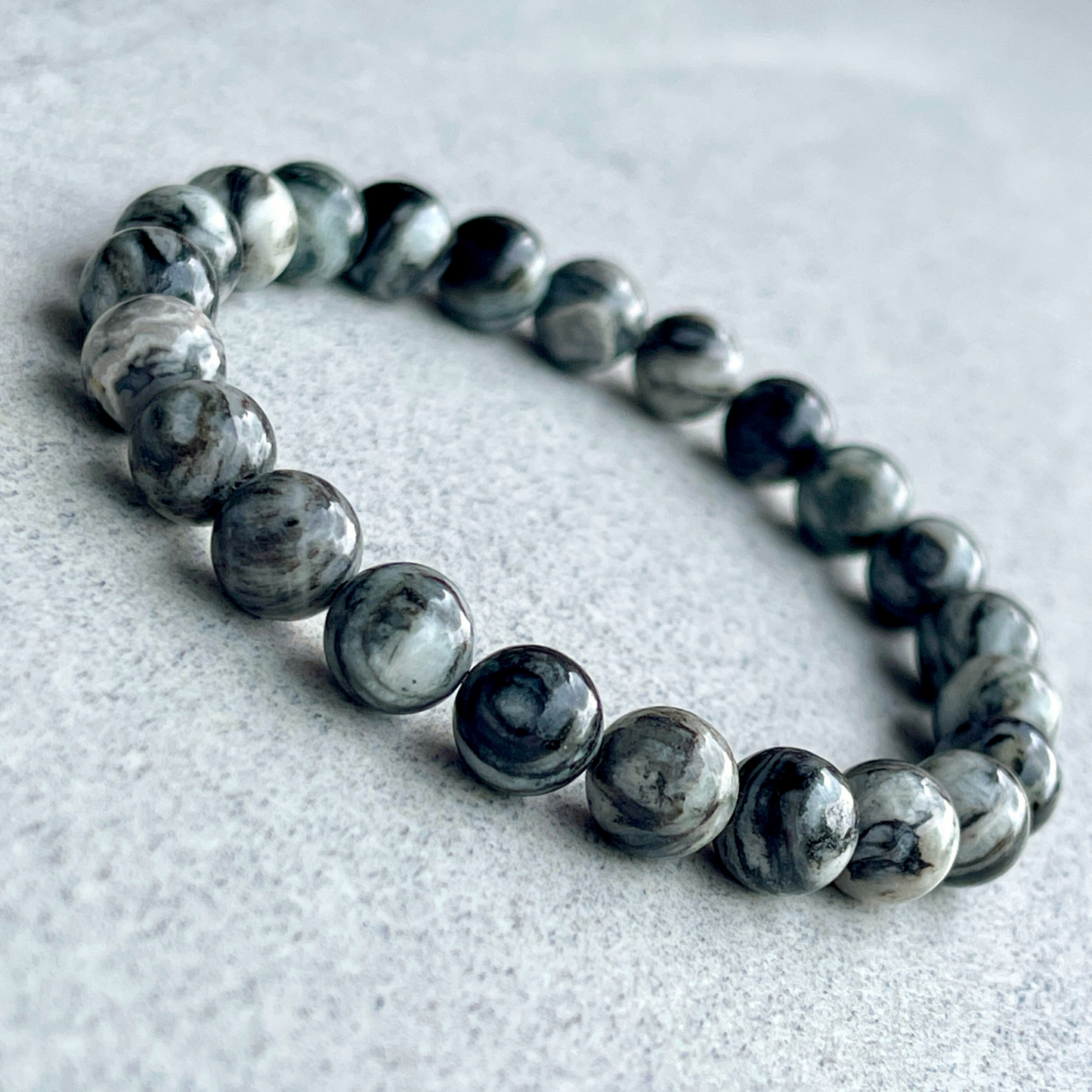 African Zebra Jasper Beaded Bracelet