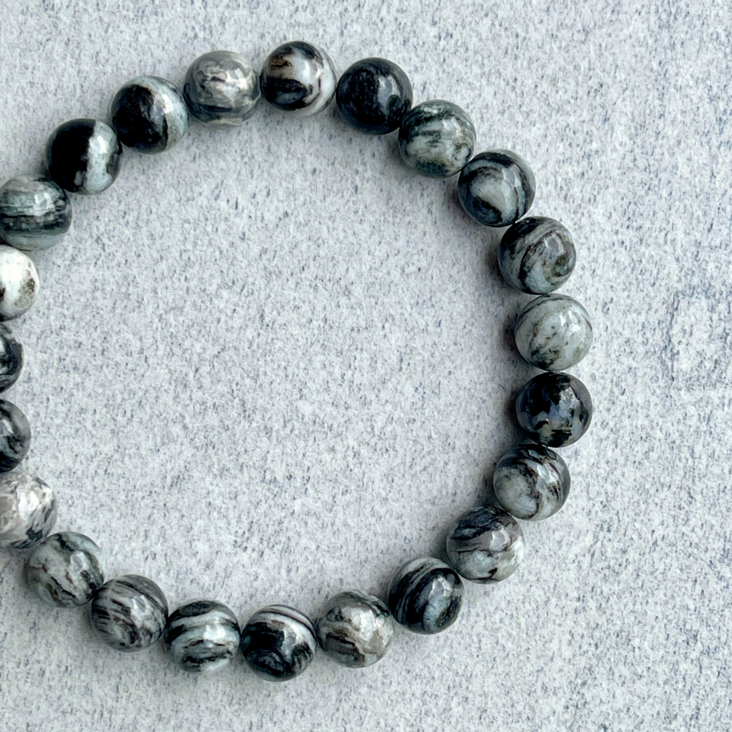 African Zebra Jasper Beaded Bracelet