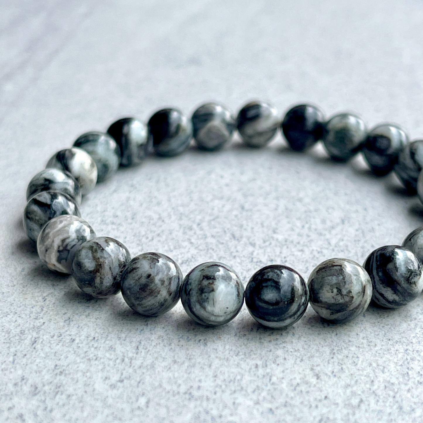 African Zebra Jasper Beaded Bracelet