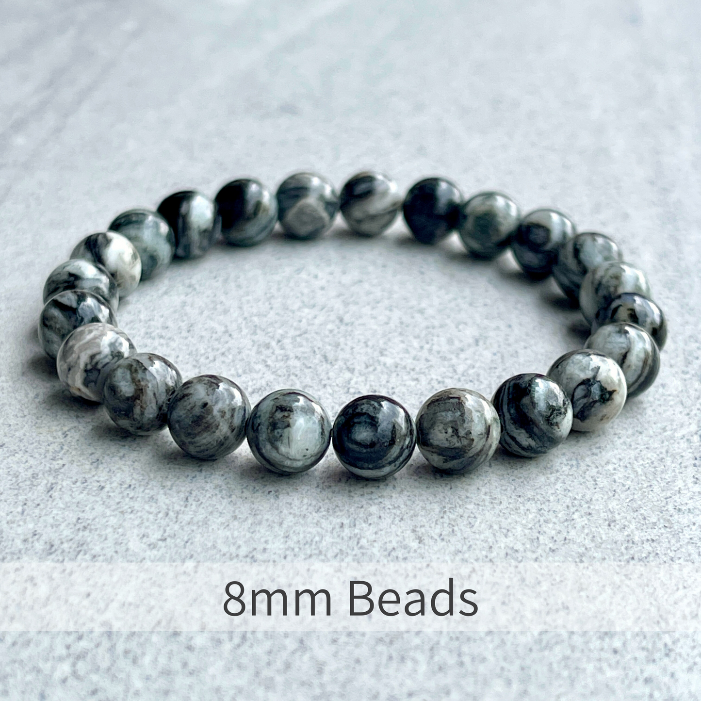 African Zebra Jasper Beaded Bracelet