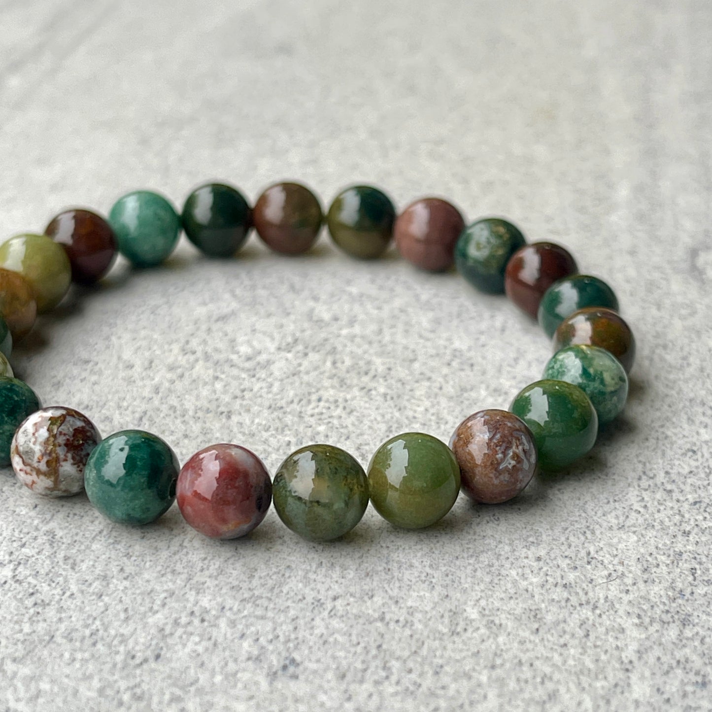 Indian Agate Beaded Bracelet