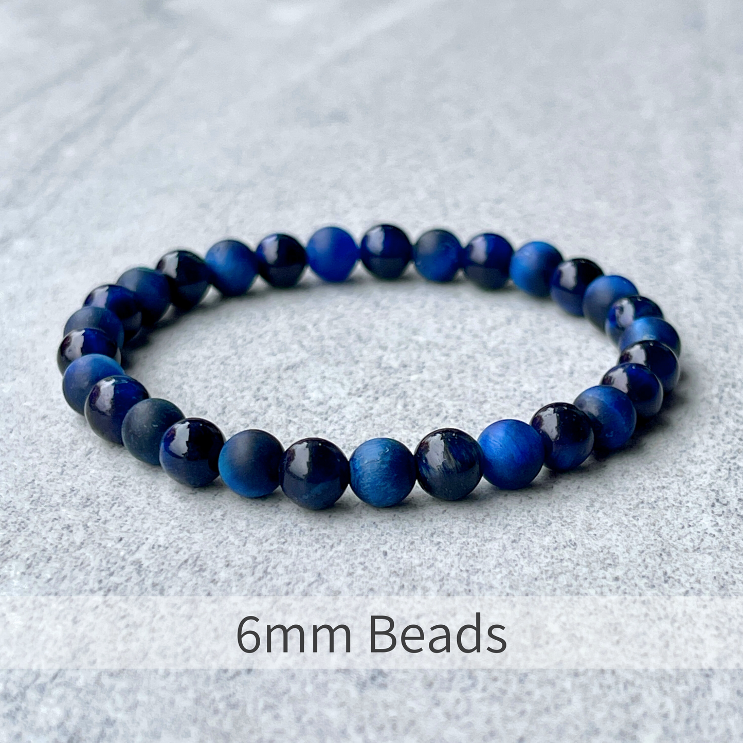 Blue Tiger Eye Beaded Bracelet