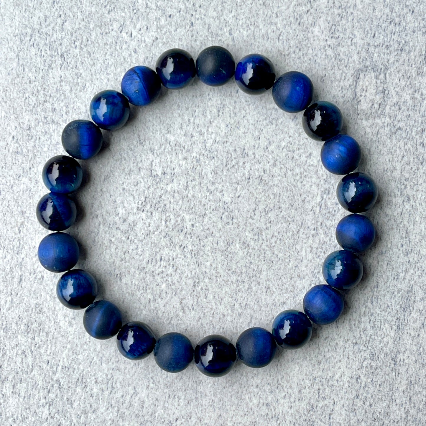 Blue Tiger Eye Beaded Bracelet
