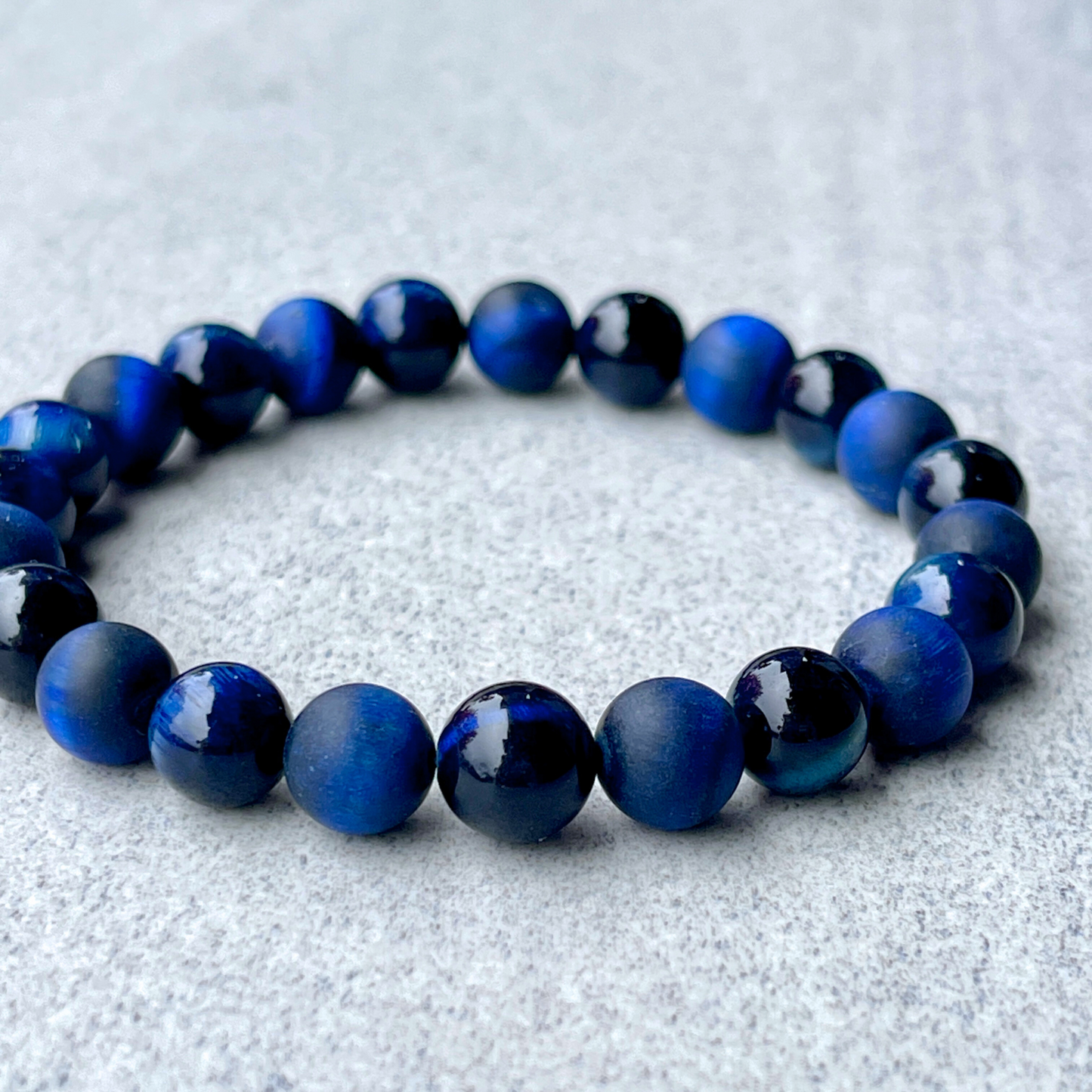 Blue Tiger Eye Beaded Bracelet