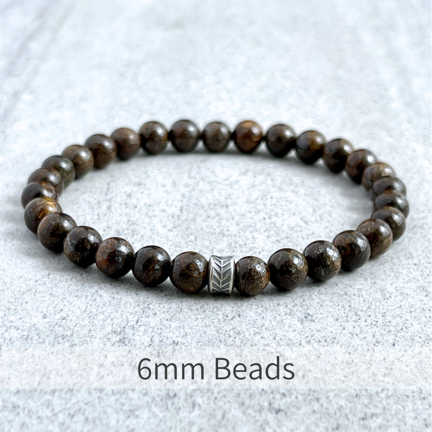 Bronzite Beaded Bracelet with Chevron Accent