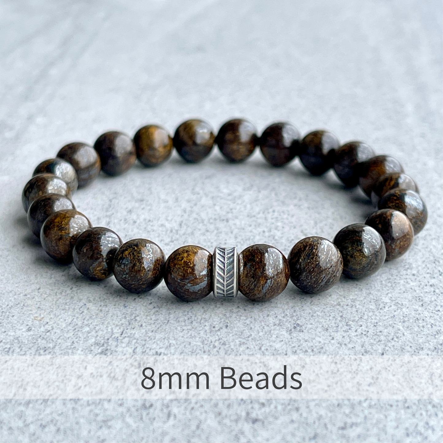 Bronzite Beaded Bracelet with Chevron Accent