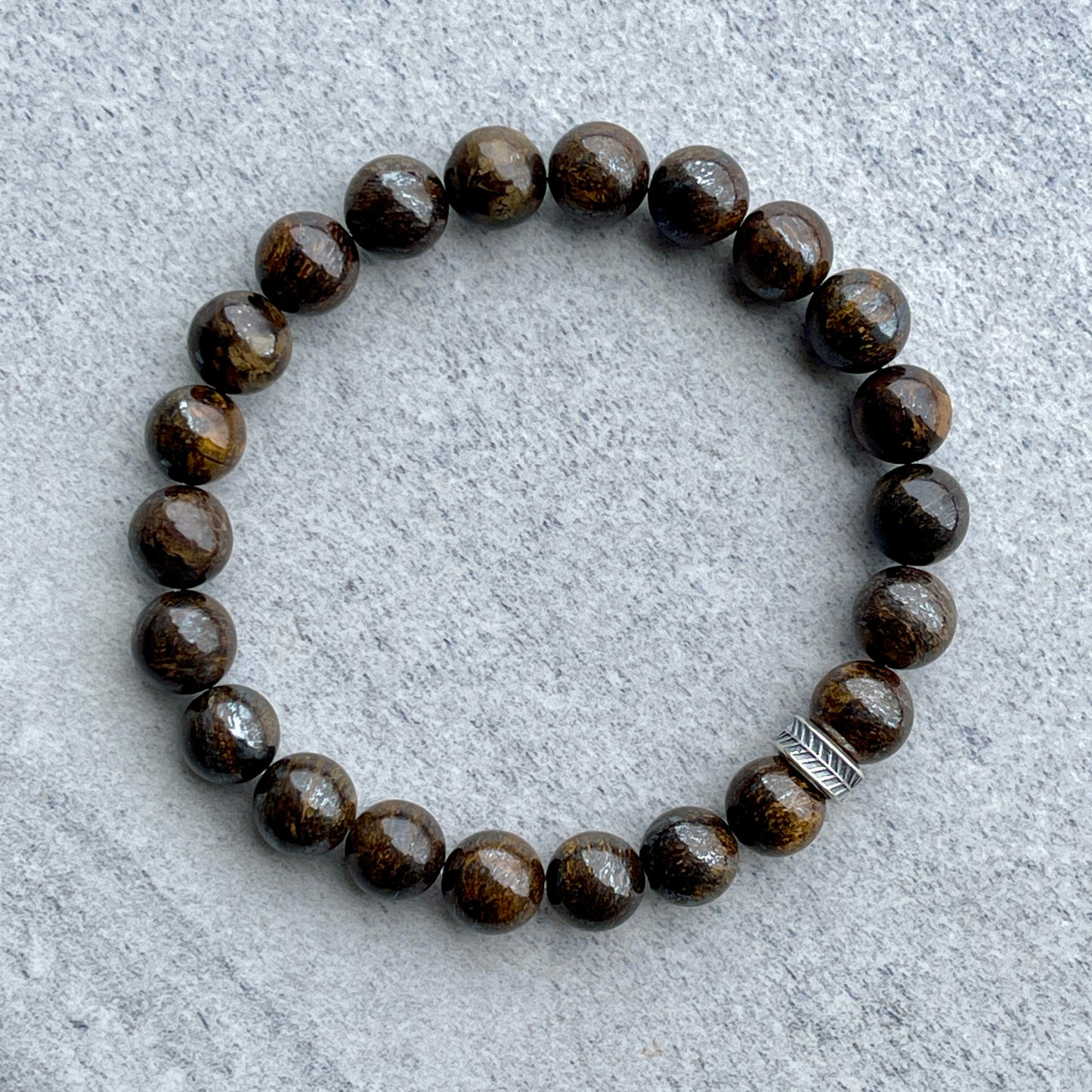 Bronzite Beaded Bracelet with Chevron Accent