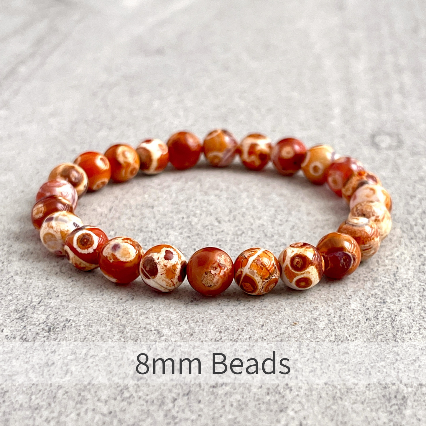 Orange Uruguay Agate Beaded Bracelet