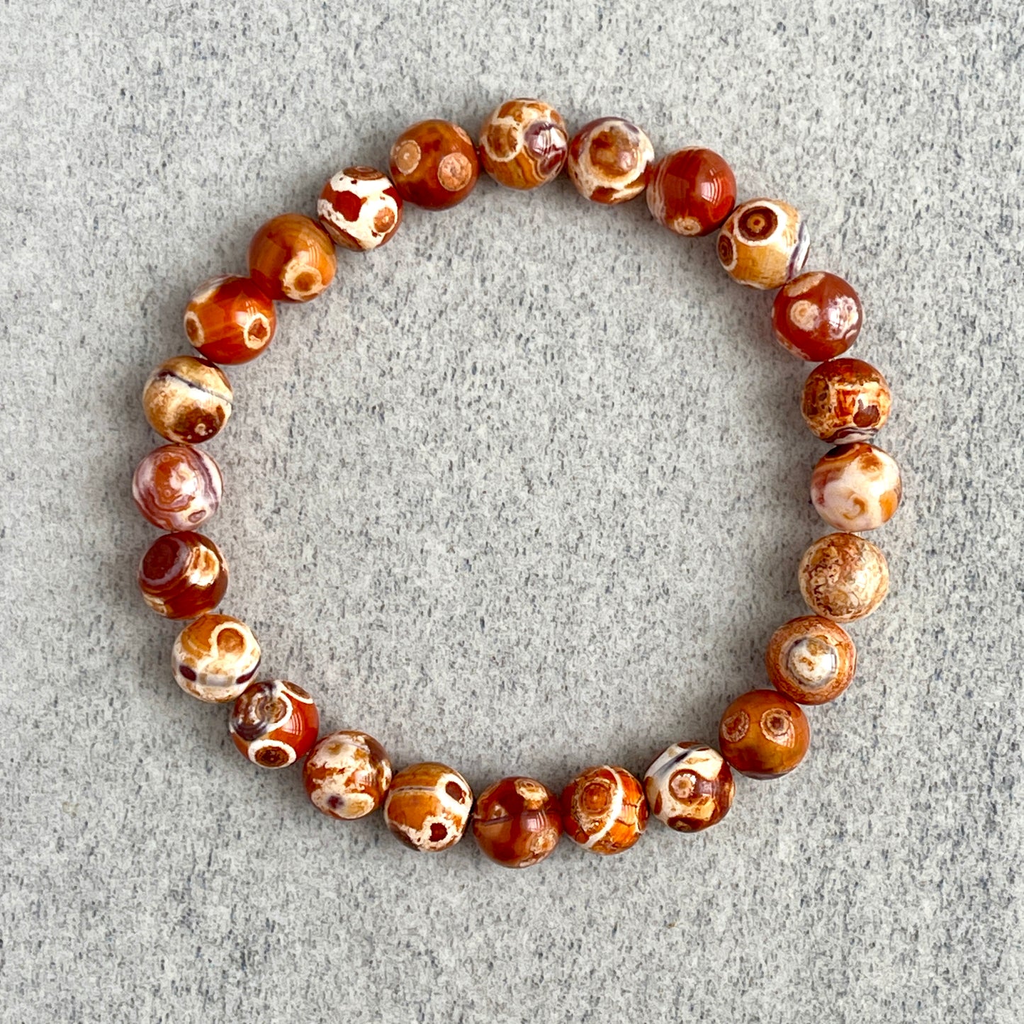 Orange Uruguay Agate Beaded Bracelet