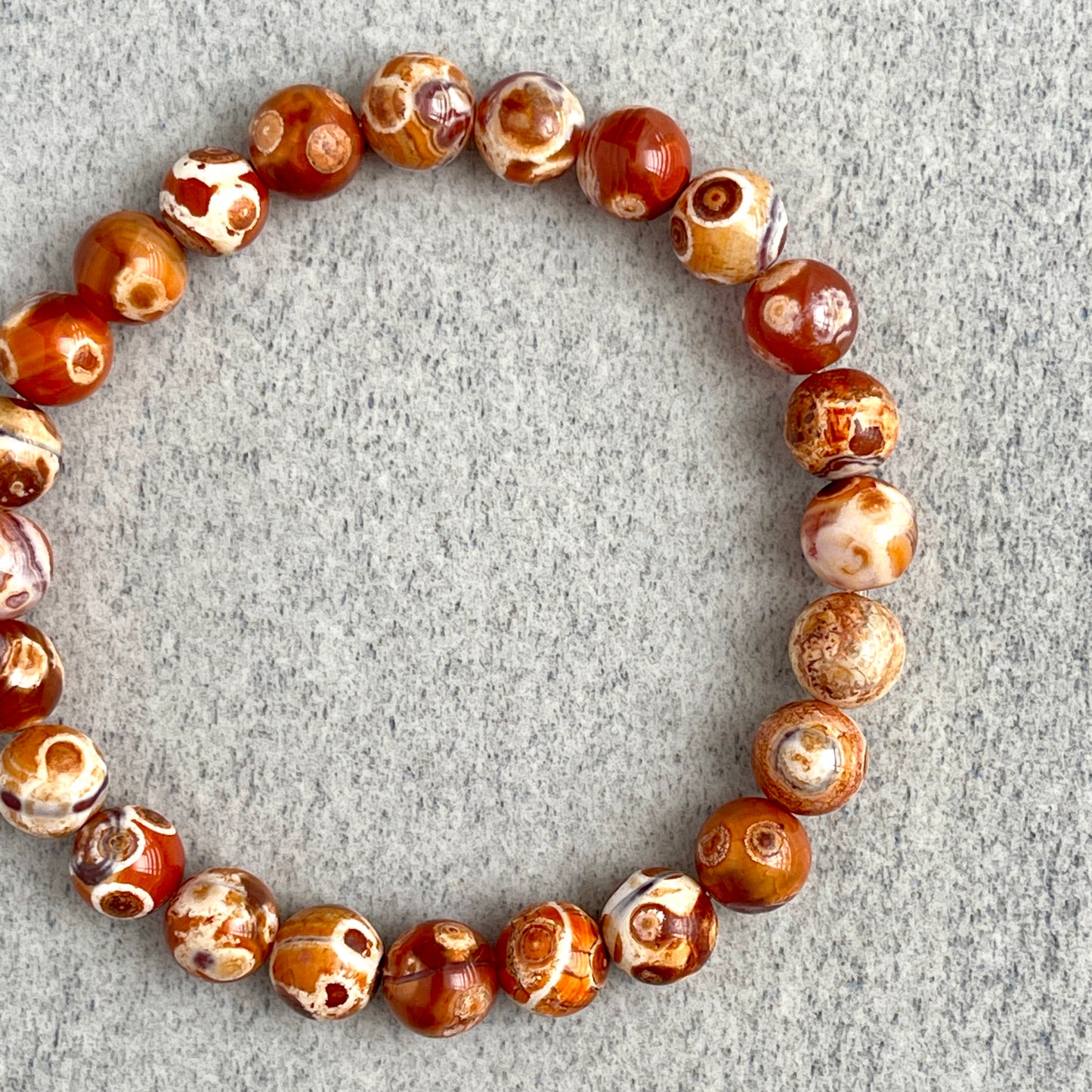 Orange Uruguay Agate Beaded Bracelet