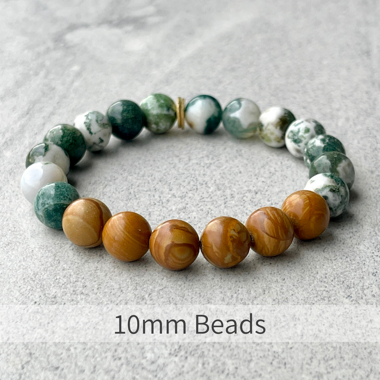 Tree Agate & Wood Jasper Beaded Bracelet