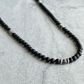 Matte Onyx Beaded Necklace with Faceted Grey Picasso Jasper