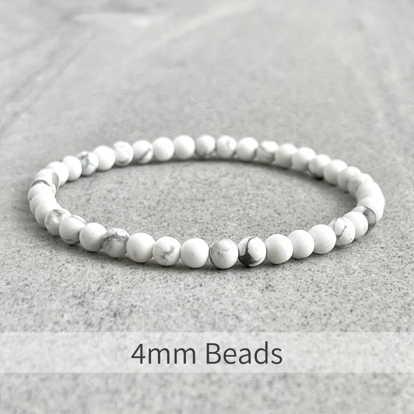 Matte White Howlite Beaded Bracelet