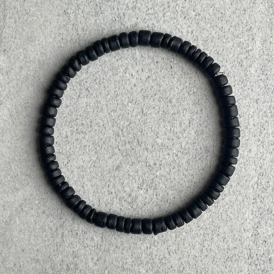 black coconut wood beaded bracelet for men