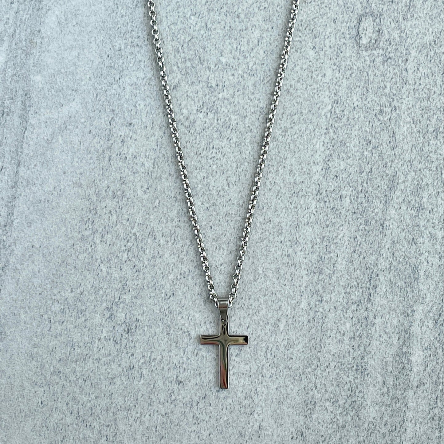 Stainless Steel Cross Necklace for Men