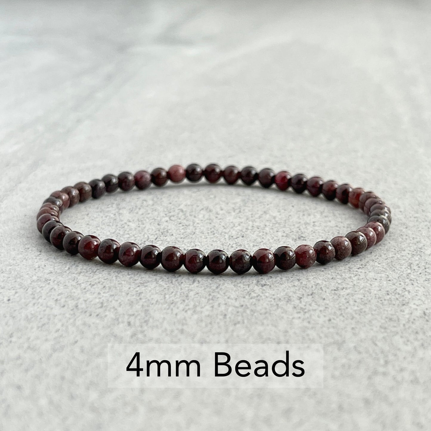 modern bold garnet beaded stretch bracelet