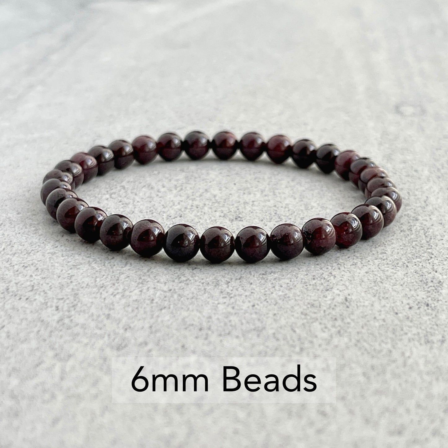 unique bold garnet beaded stretch bracelet