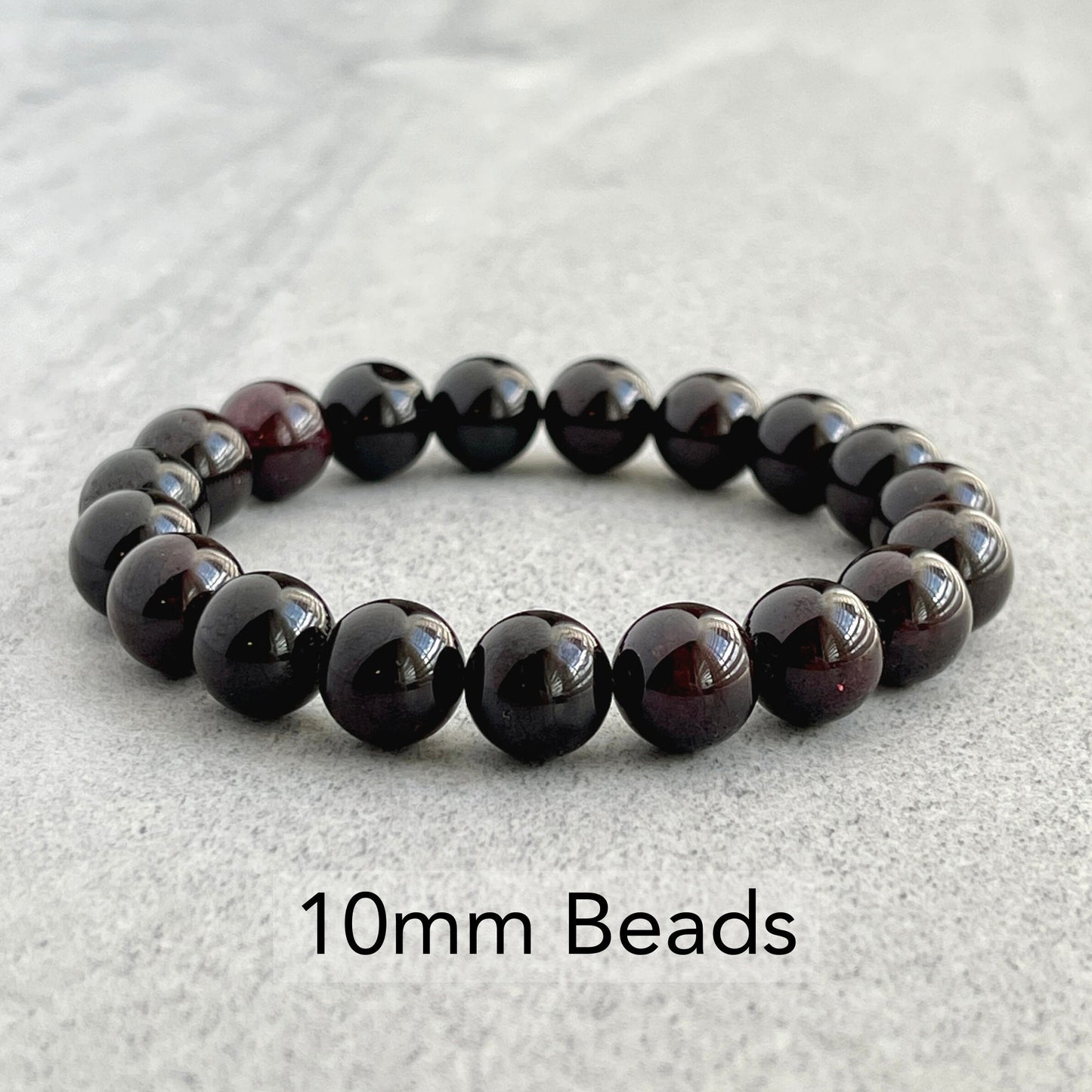 timeless bold garnet beaded stretch bracelet