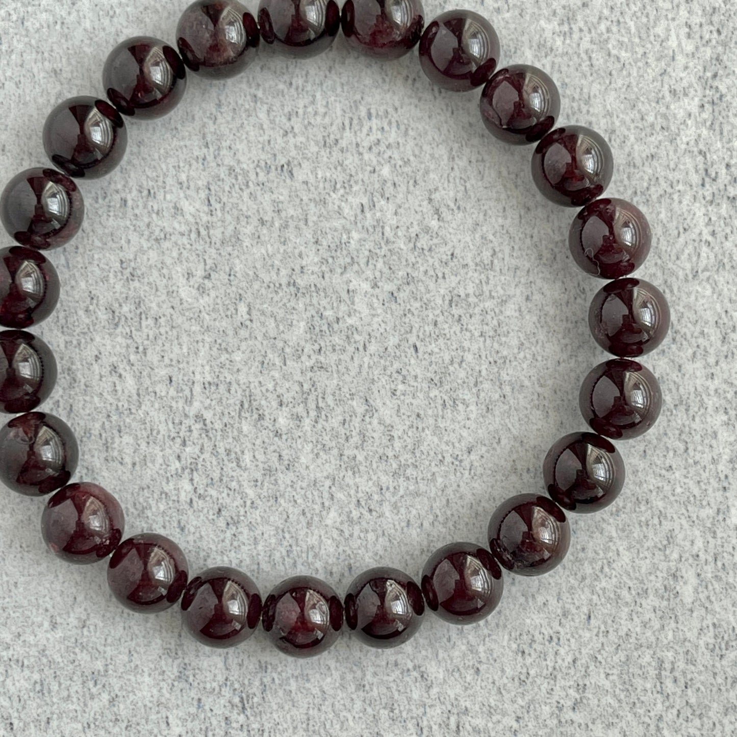 bold garnet beaded stretch bracelet for casual wear