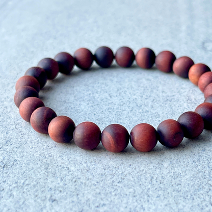 Matte Red Tiger Eye Stretch Bracelet