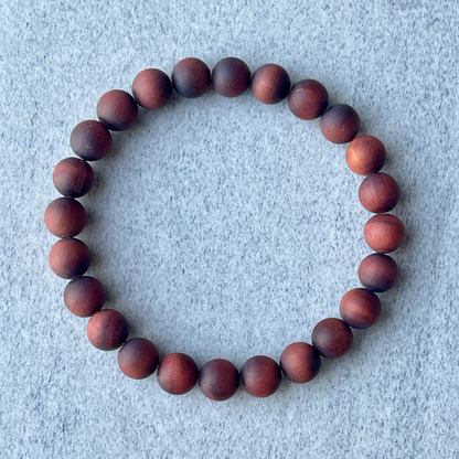 Matte Red Tiger Eye Stretch Bracelet