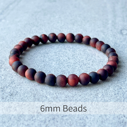 Matte Red Tiger Eye Stretch Bracelet