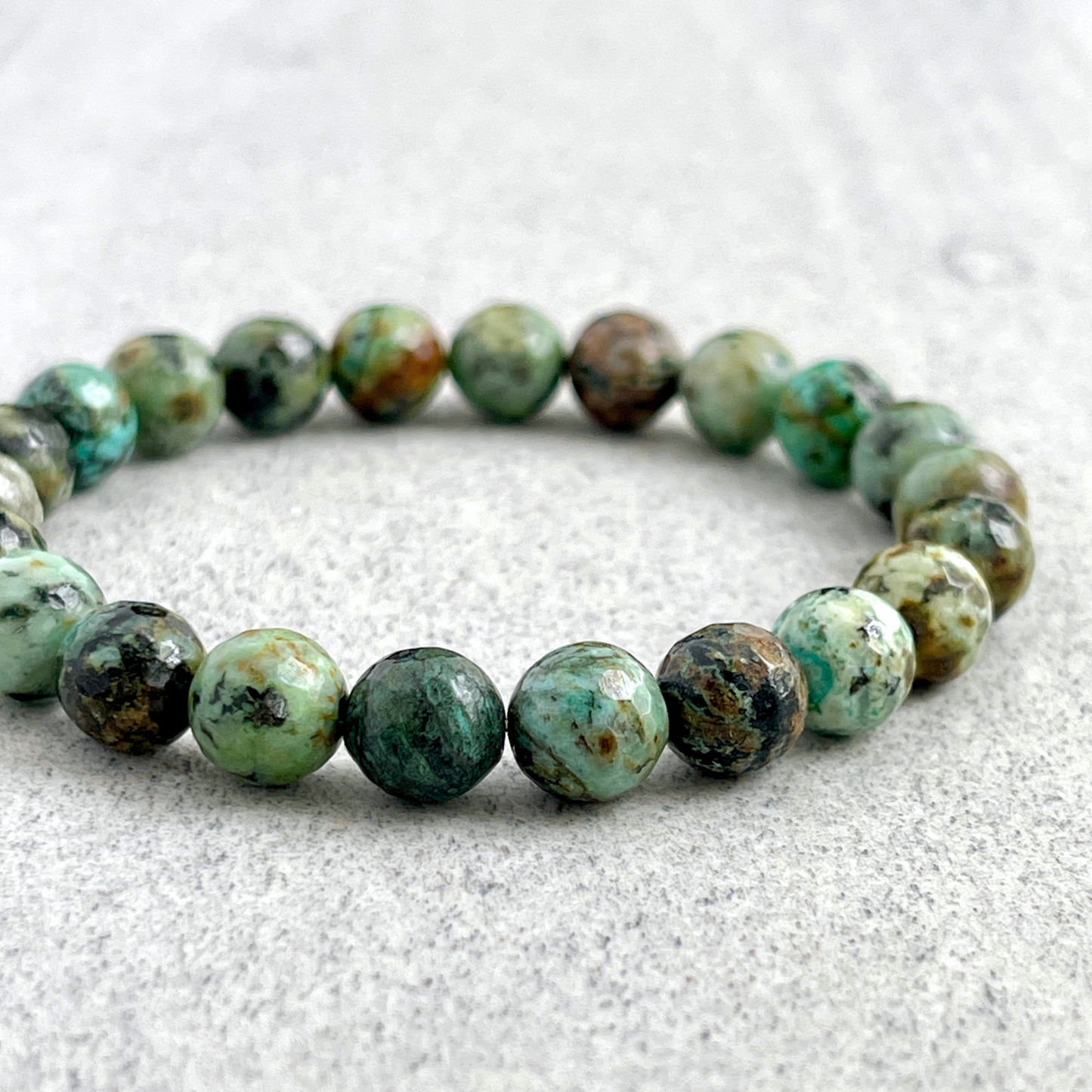 Faceted African Turquoise Beaded Bracelet