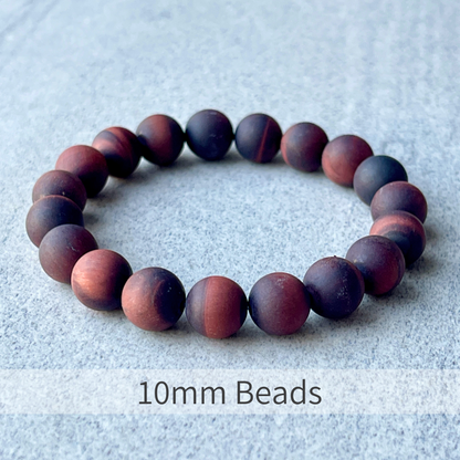 Matte Red Tiger Eye Stretch Bracelet