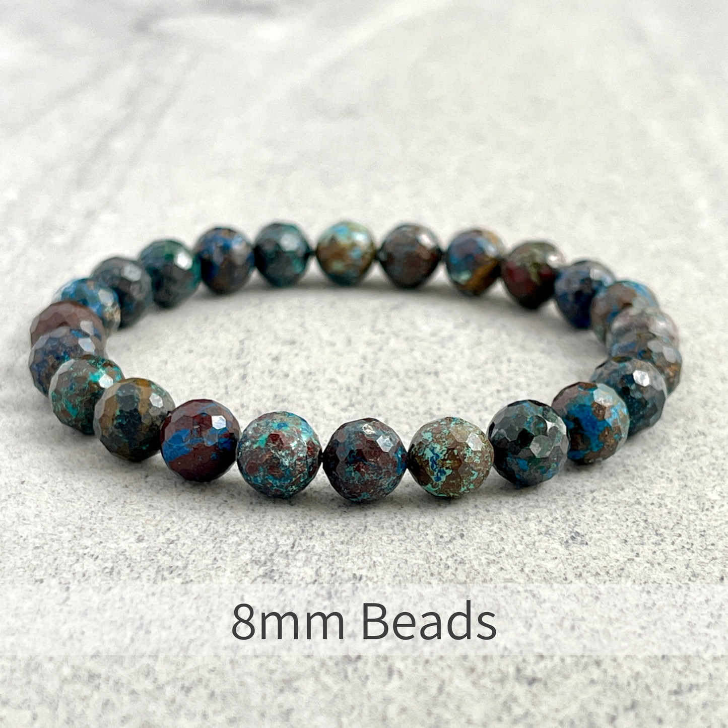 Faceted Natural Azurite Beaded Bracelet