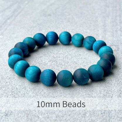 Matte Aqua Blue Tiger Eye Stretch Bracelet