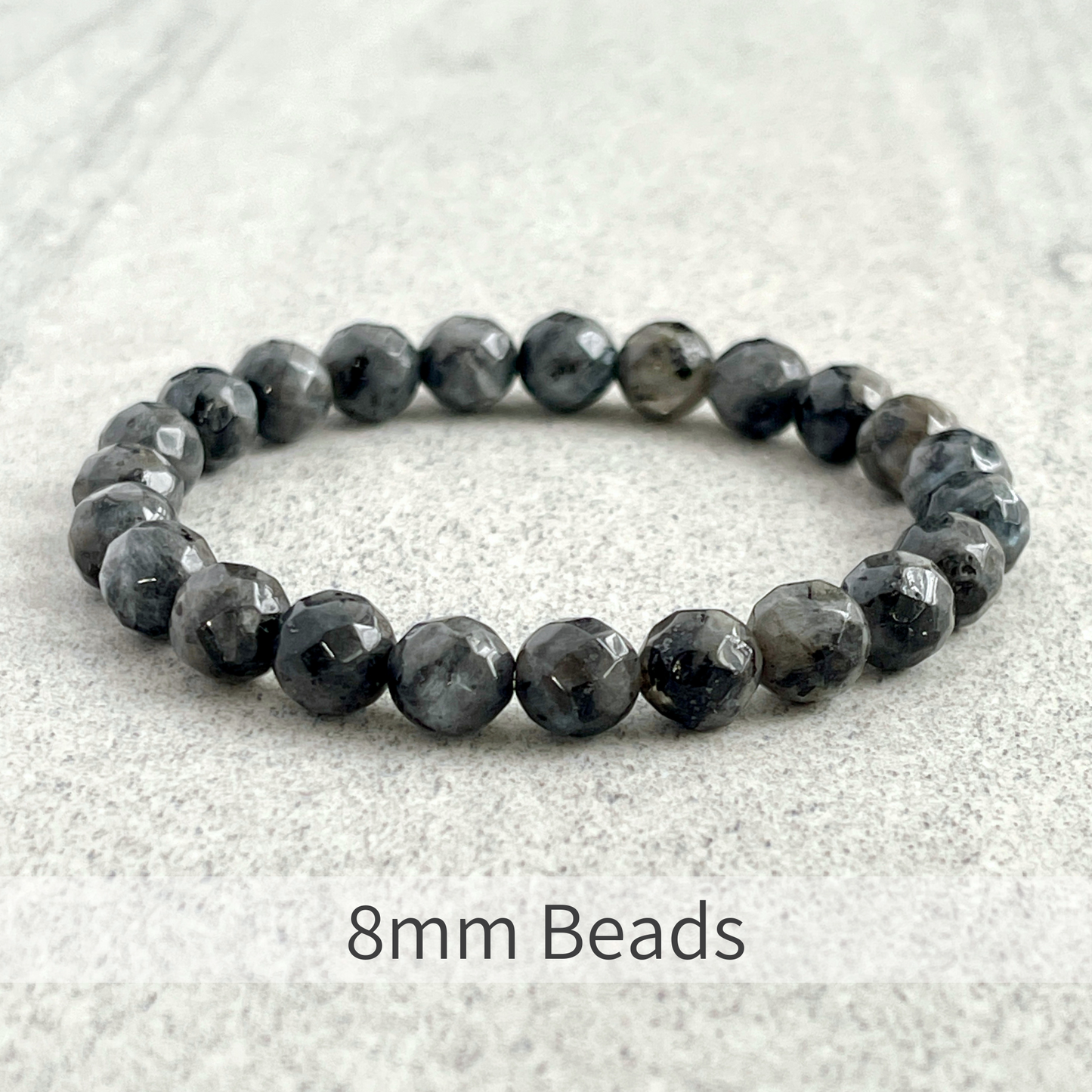 Faceted Black Labradorite Beaded Bracelet