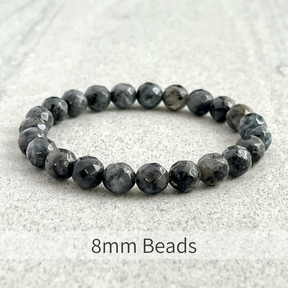 Faceted Black Labradorite Beaded Bracelet