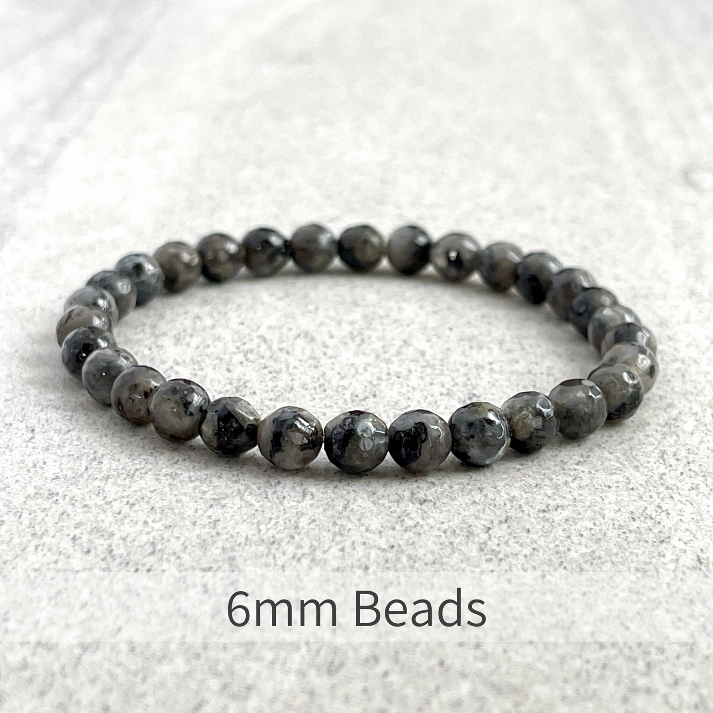 Faceted Black Labradorite Beaded Bracelet