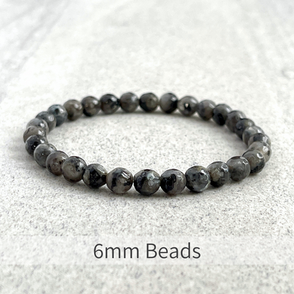 Faceted Black Labradorite Beaded Bracelet