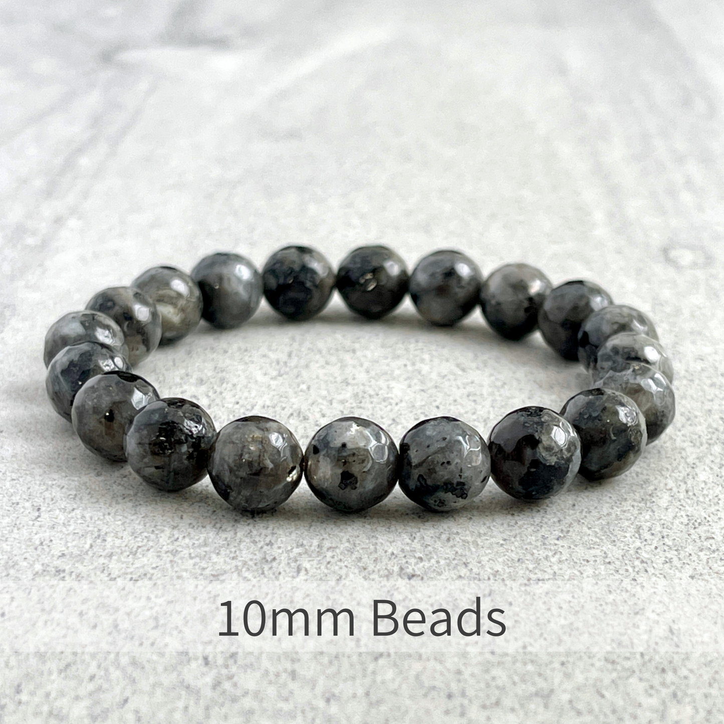 Faceted Black Labradorite Beaded Bracelet