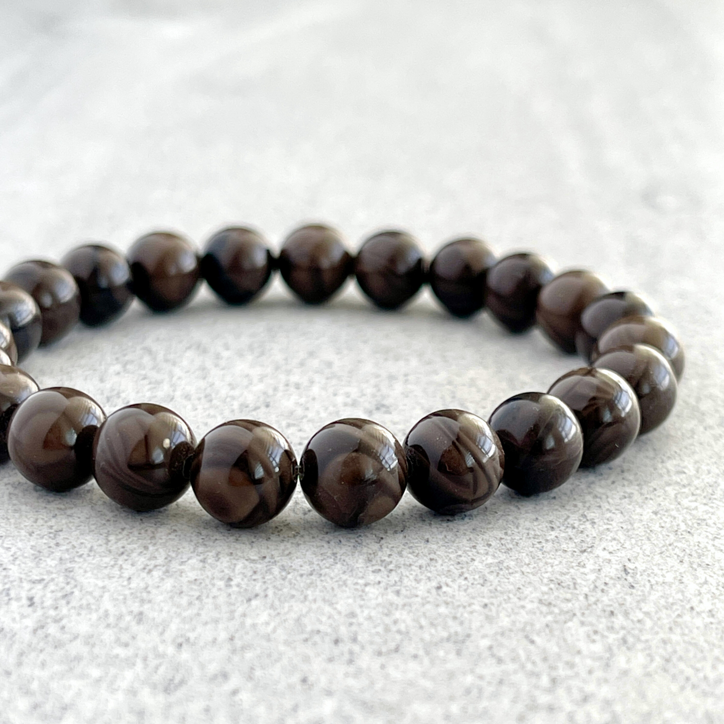 Coffee Grain Jasper Beaded Bracelet