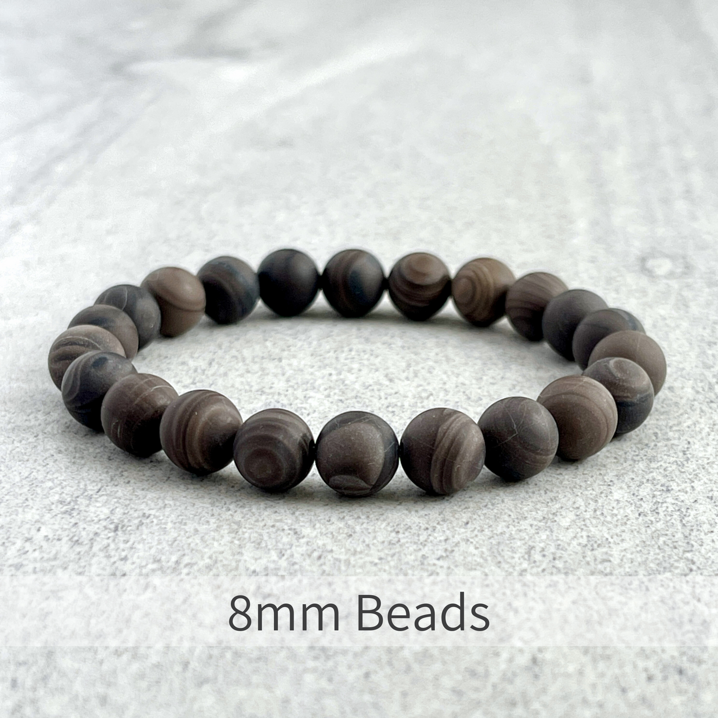 Matte Coffee Grain Jasper Beaded Bracelet