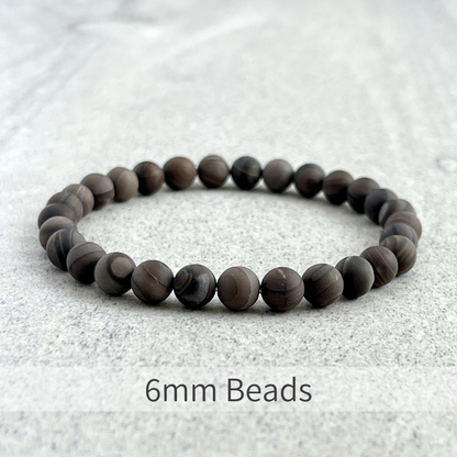 Matte Coffee Grain Jasper Beaded Bracelet