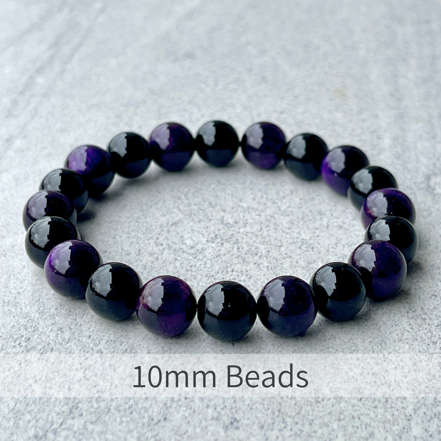 Purple Tiger Eye & Onyx Beaded Bracelet