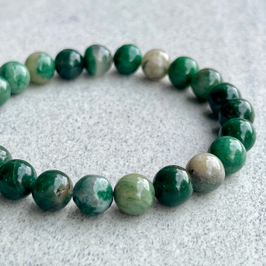 African Green Jade Beaded Bracelet
