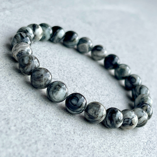 African Zebra Jasper Beaded Bracelet