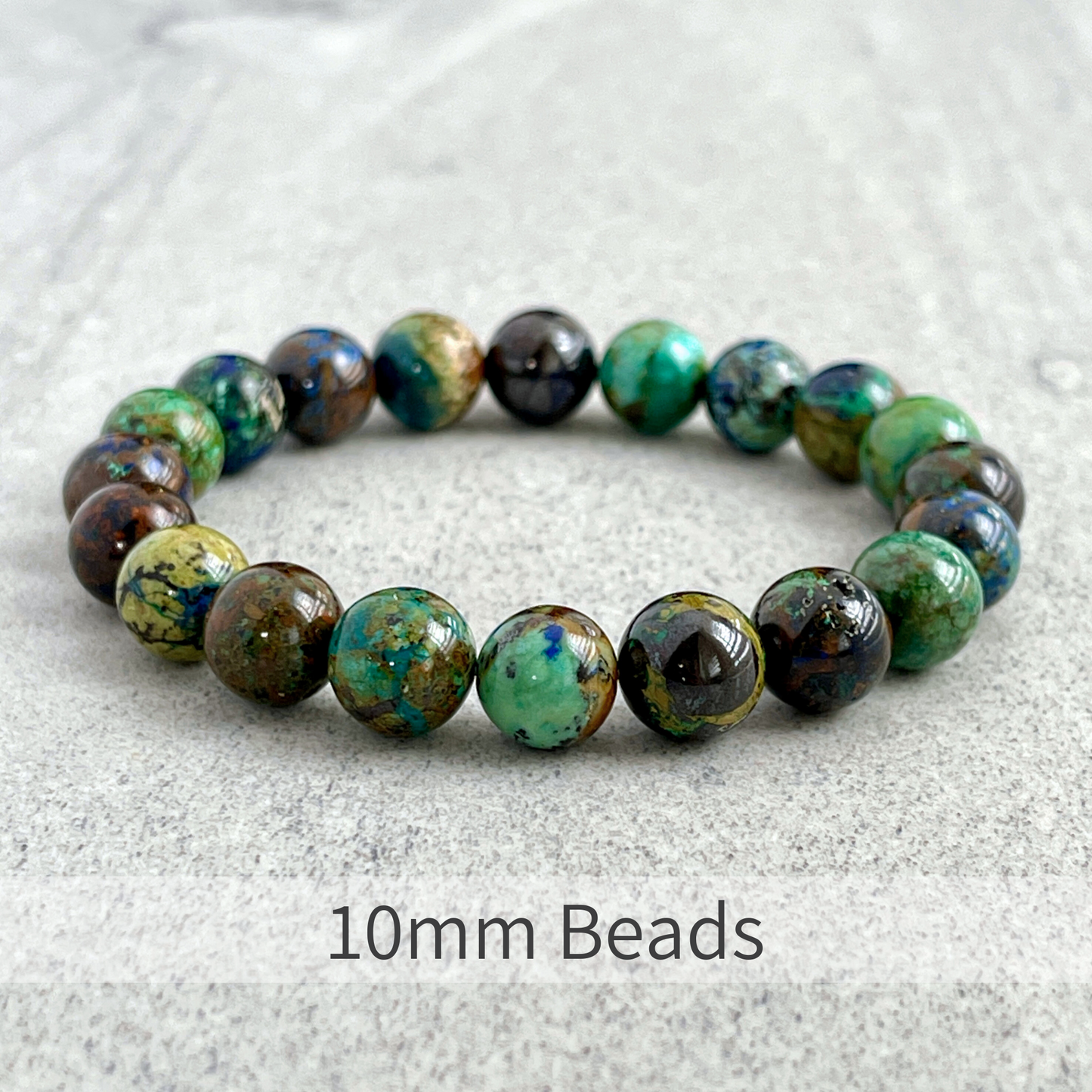 Chrysocolla and Black Lava Beaded Bracelet