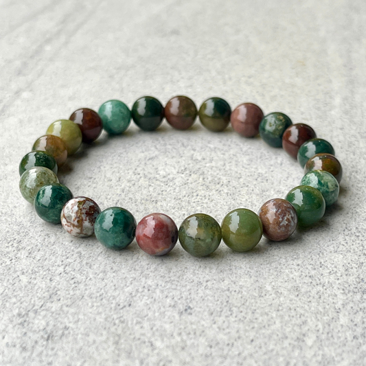 Indian Agate Beaded Bracelet