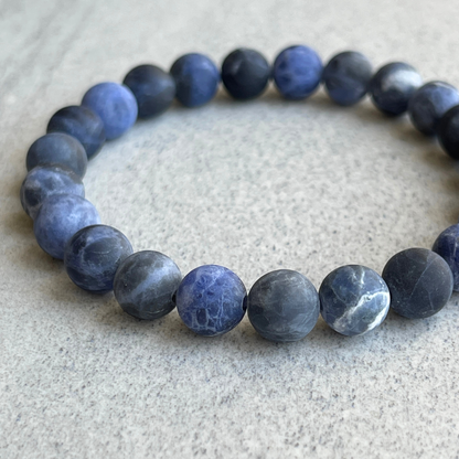 Matte Sodalite Beaded Bracelet