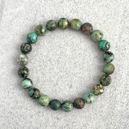 Faceted African Turquoise Beaded Bracelet