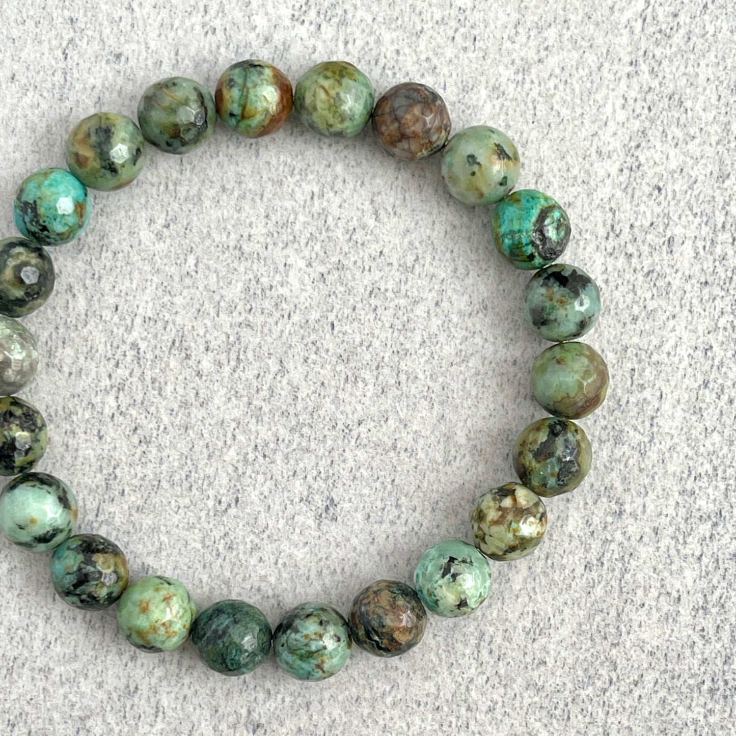 Faceted African Turquoise Beaded Bracelet