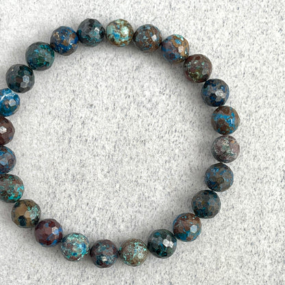 Faceted Natural Azurite Beaded Bracelet